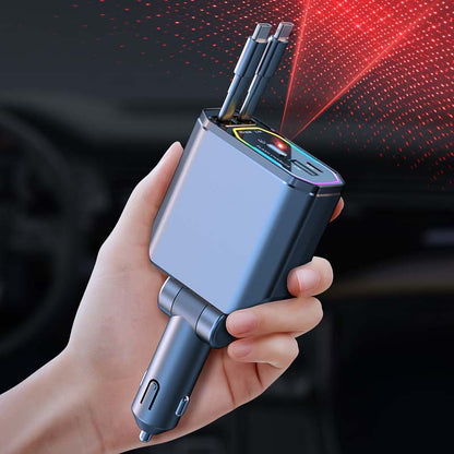 120W 4 in 1 Fast Retractable Car Charger